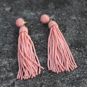 [5/$25] Peach Tassel Dangle Earrings